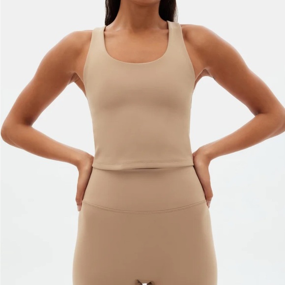 Girlfriend Collective Women's Brown Route Bella Scoop Tank Sports Bra Size Small - Picture 1 of 7